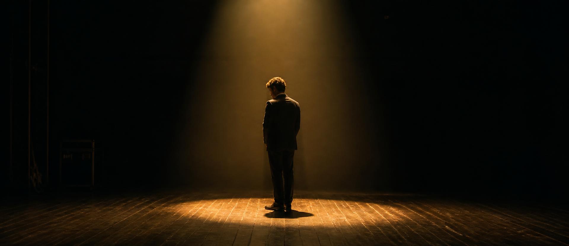 A TA-DA! performer under stage lighting